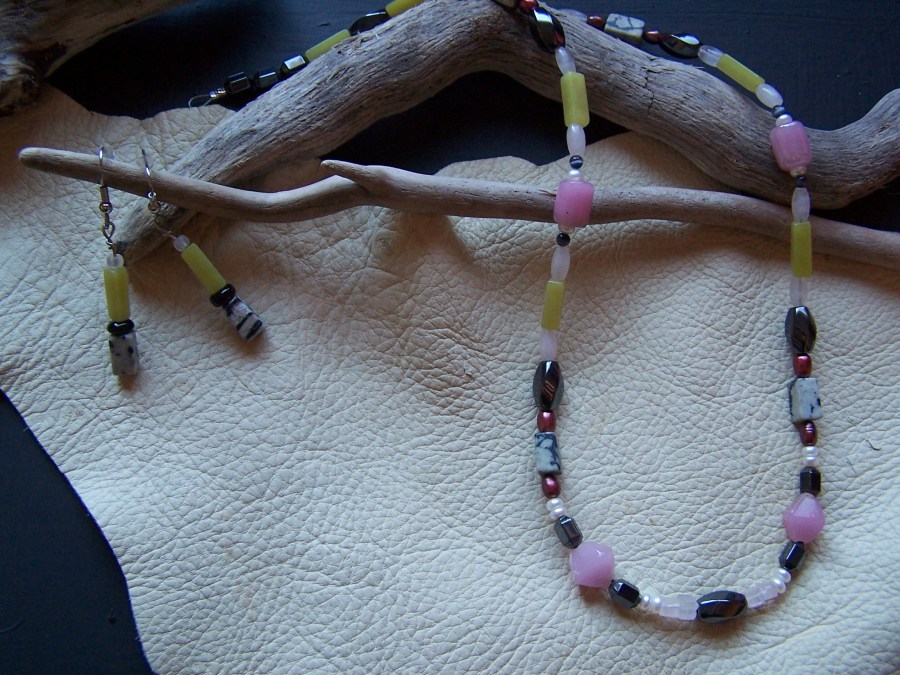 Magnetic Rose Earrings & Necklace